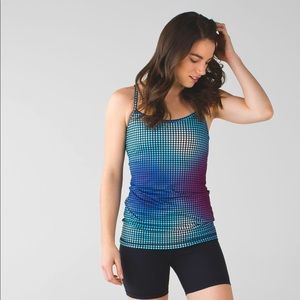 Size 2 Ombré Pink & Blue Polka Dot Power Y Tank